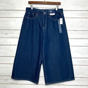 Old Navy High Rise Baggy Wide Leg Jeans Women's Size 8 Drapey Denim Culotte